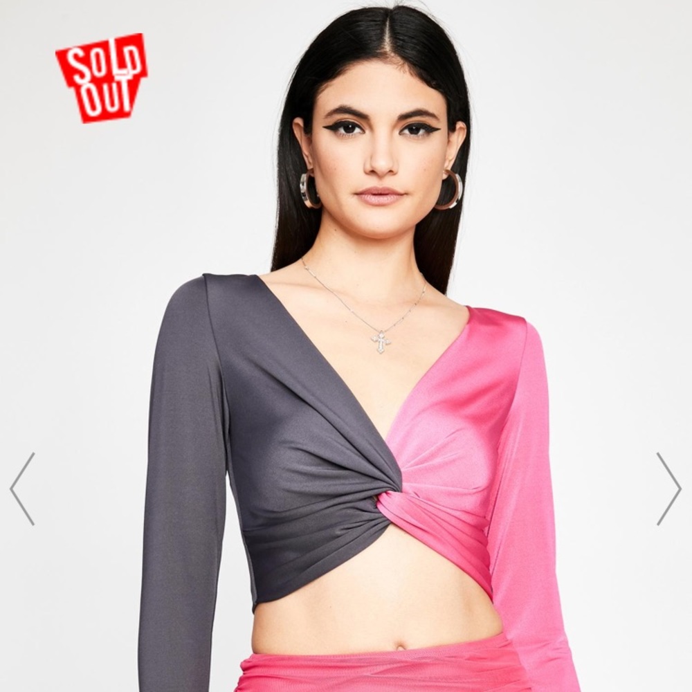 Dolls Kill Lux LA Sugar Time Twisted Crop Top, M
